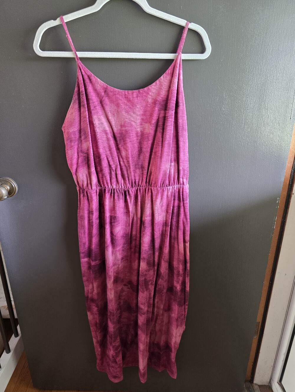 Pink Tie-Dye Spaghetti Strap Maxi Dress